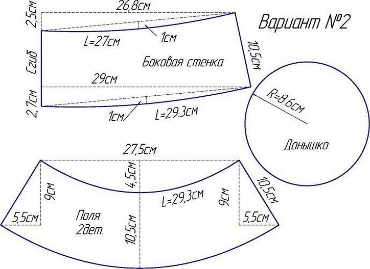 Выкройка шляпы с полями