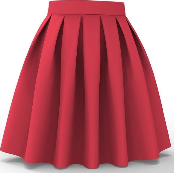 Красная юбка с бантовыми складками