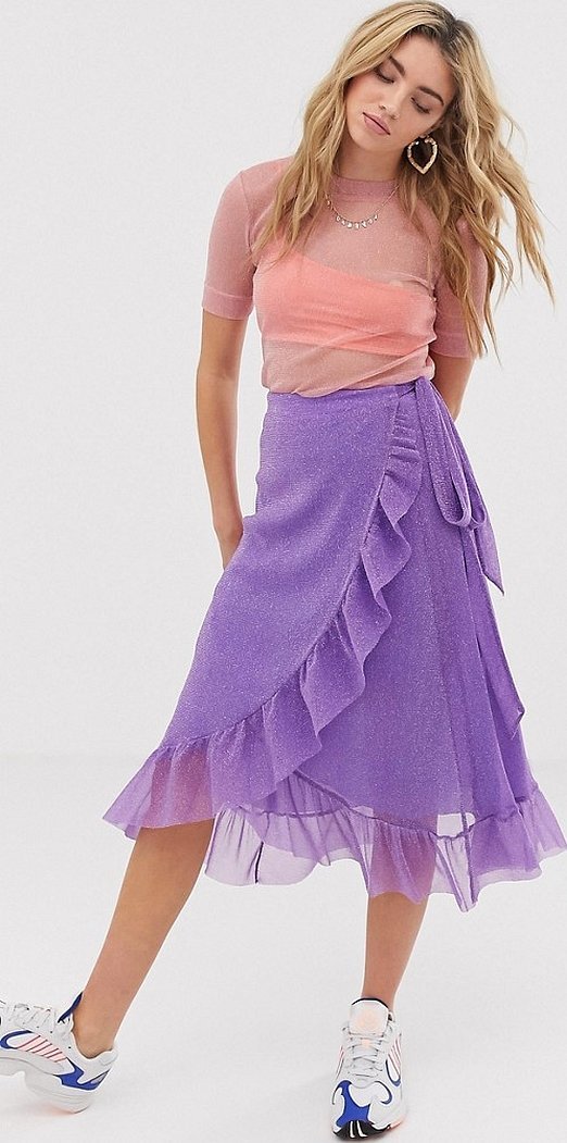 Фиолетовая юбка с оборками