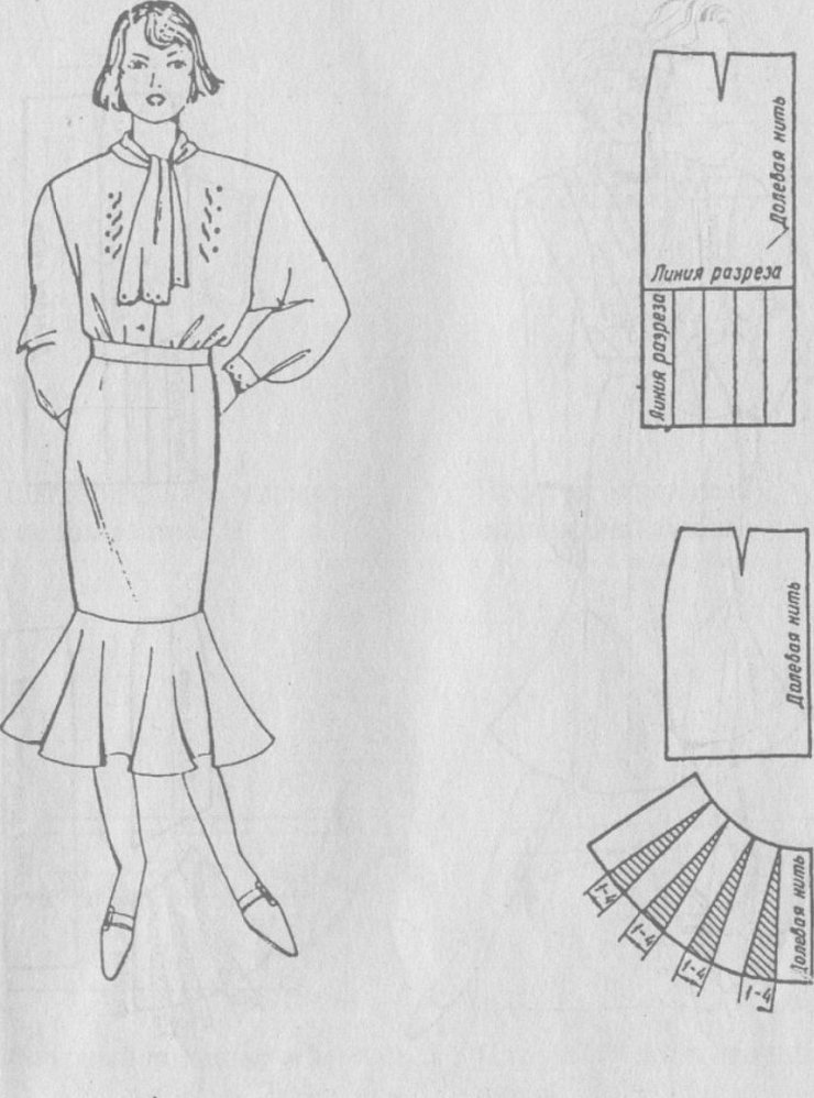Моделирование юбки с воланами на кокетке