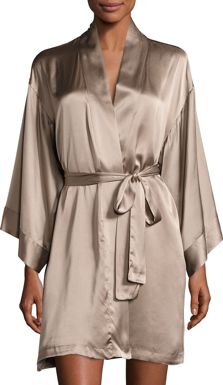 Шёлковый халат кимоно с воротником