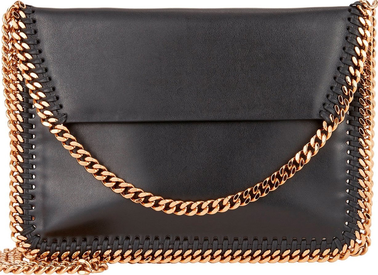 Stella mccartney falabella черный клатч