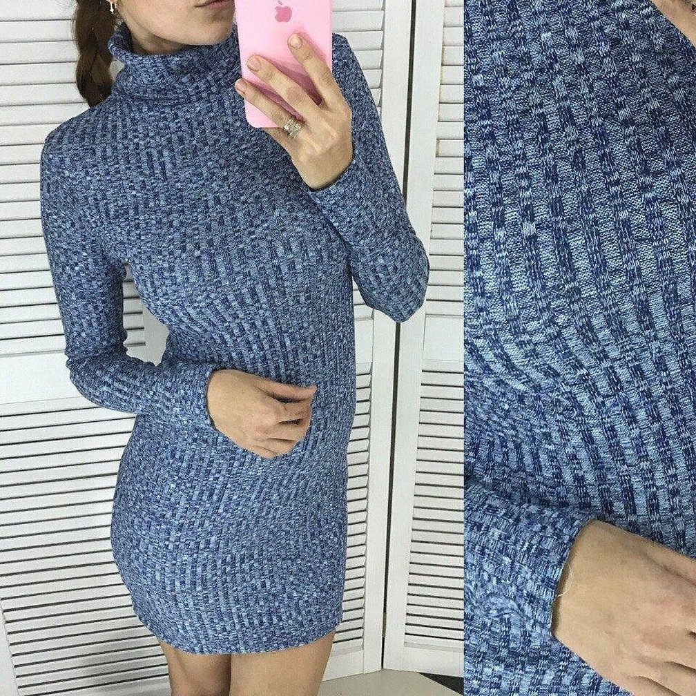 Вязаное свитер платье