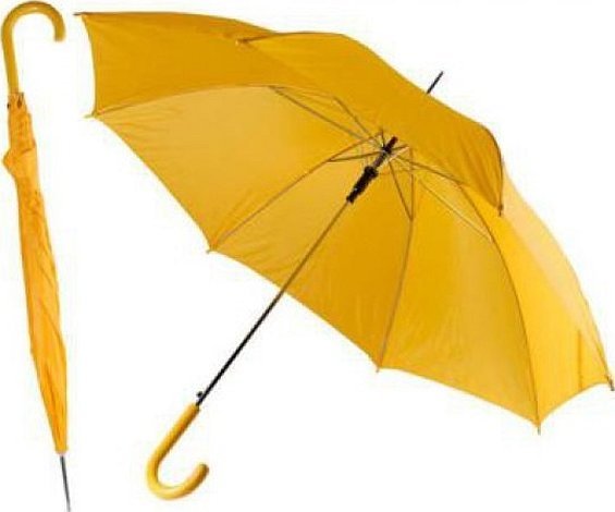 Желтый механический зонт трость