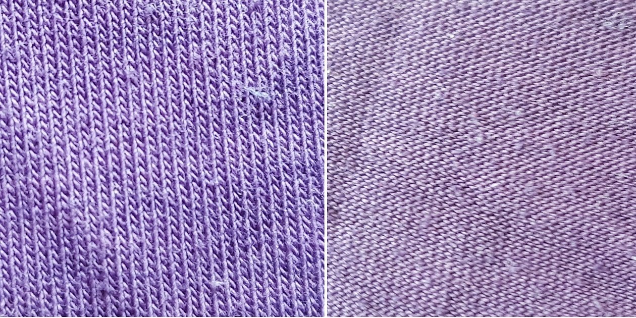 Текстура сиреневой вязаной ткани