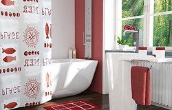 Шторка для ванной (тканевая): непромокаемая занавеска, особенности материала