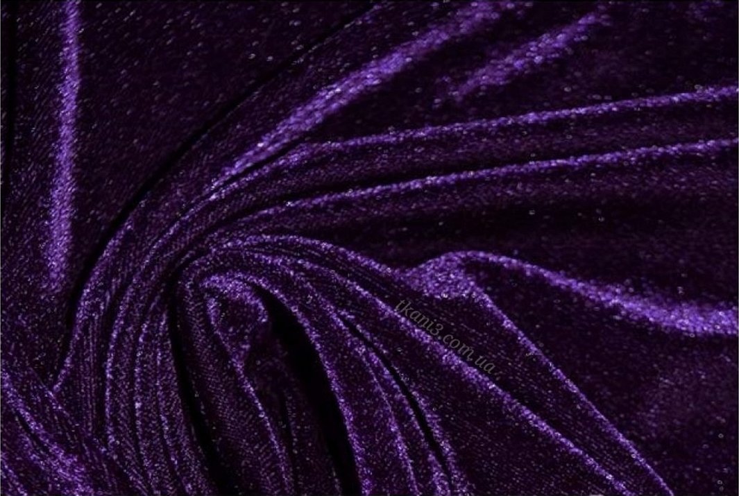 Ткань бархат темно-фиолетовый