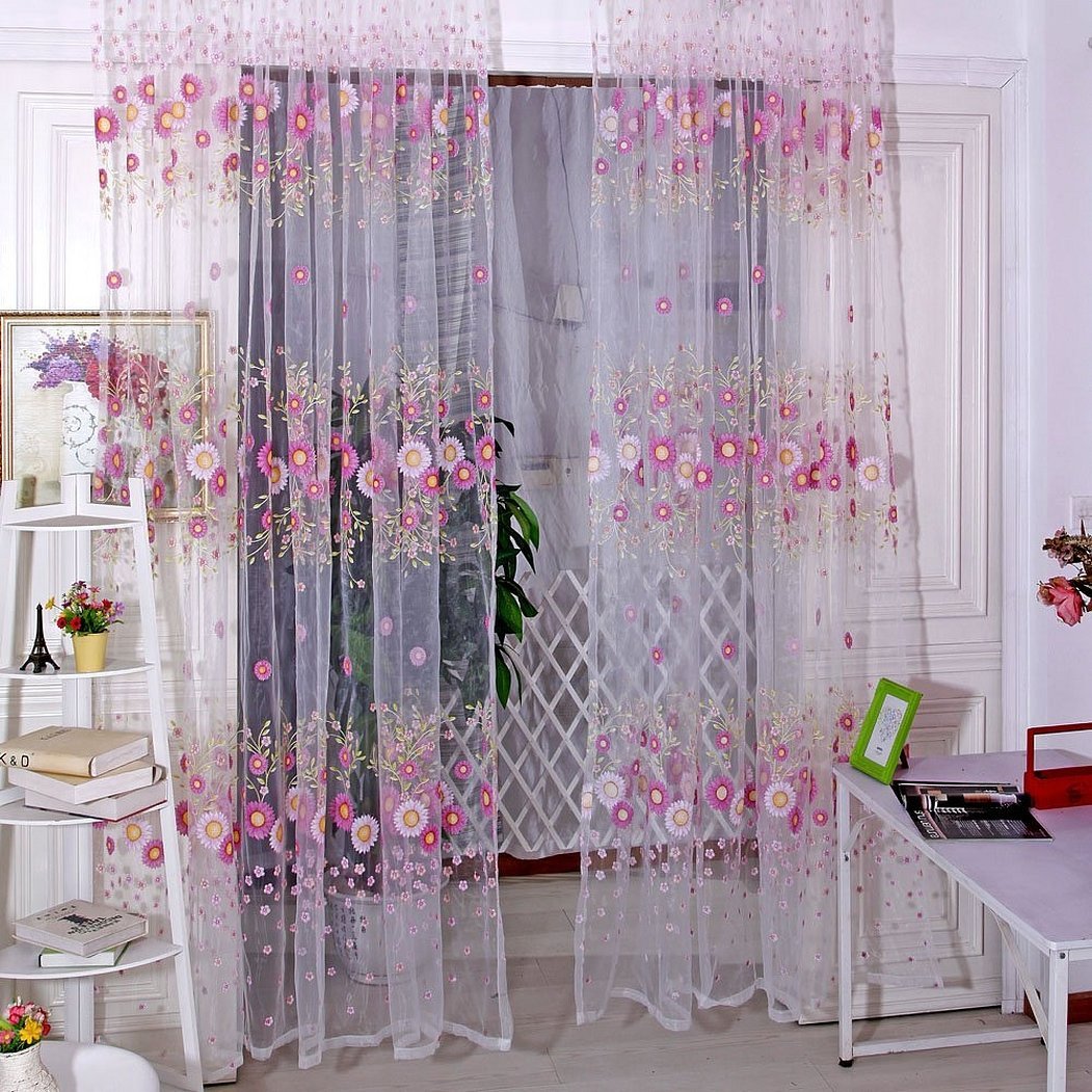 Прозрачная вуаль с рисунком занавески шторы