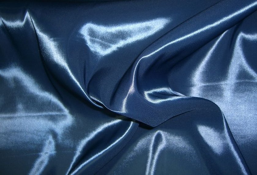 Шёлк сатин ткань синяя