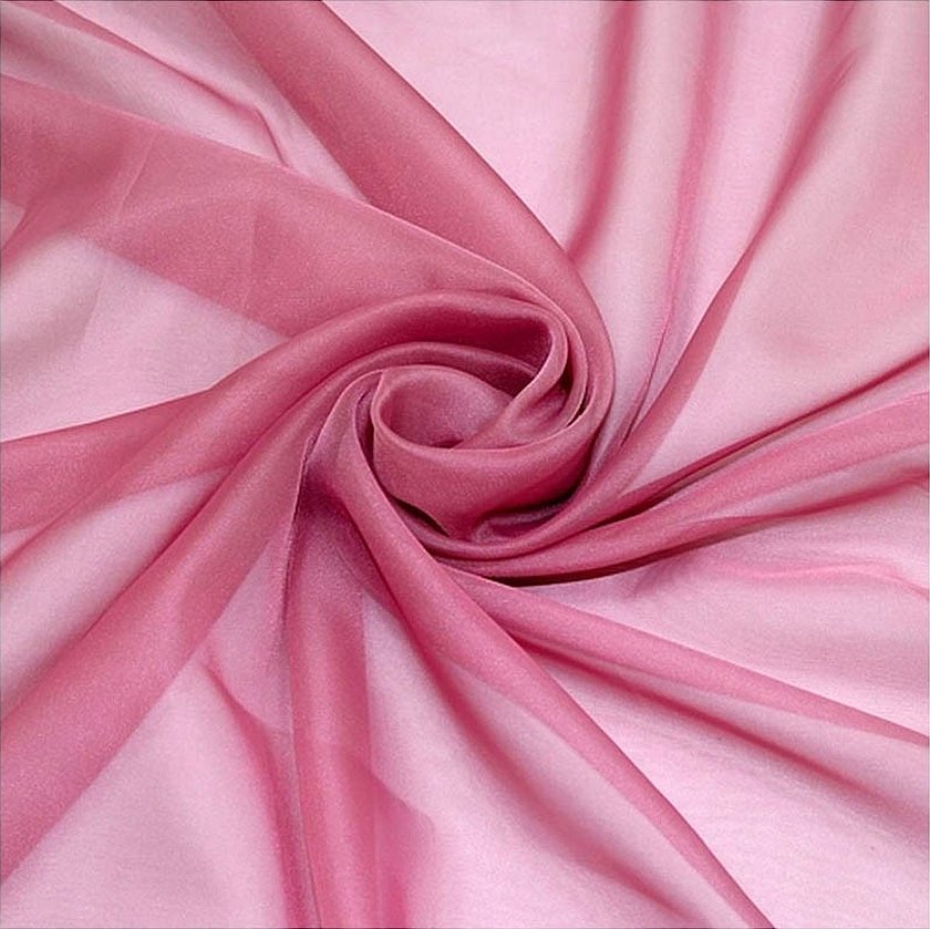 Ткань вуаль темно розовый