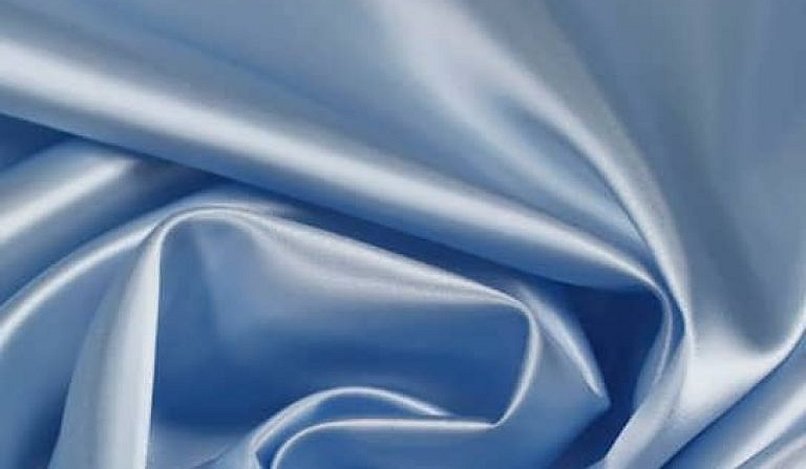 Матовый атлас ткань голубой