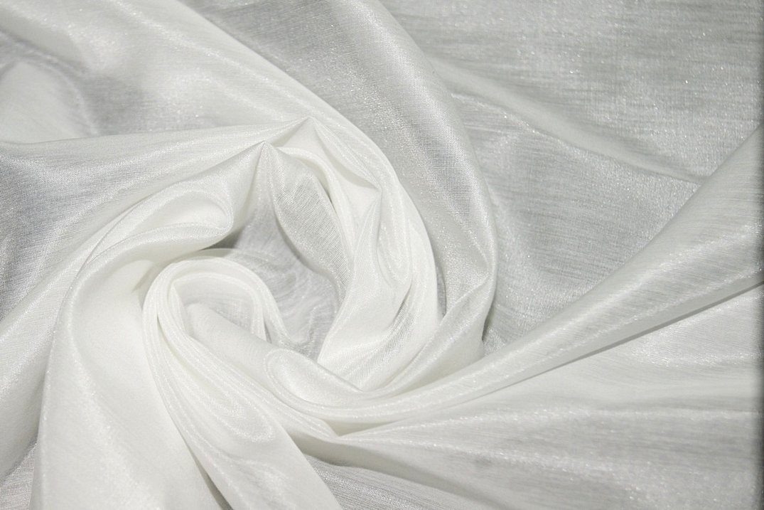 Натуральный дикий шелк белая ткань