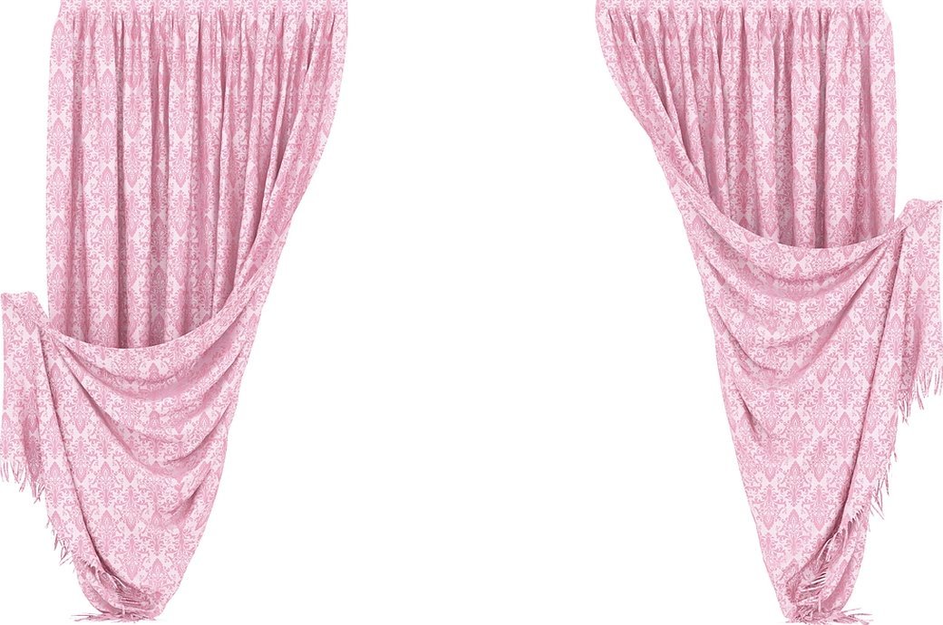Розовые шторы на прозрачном фоне