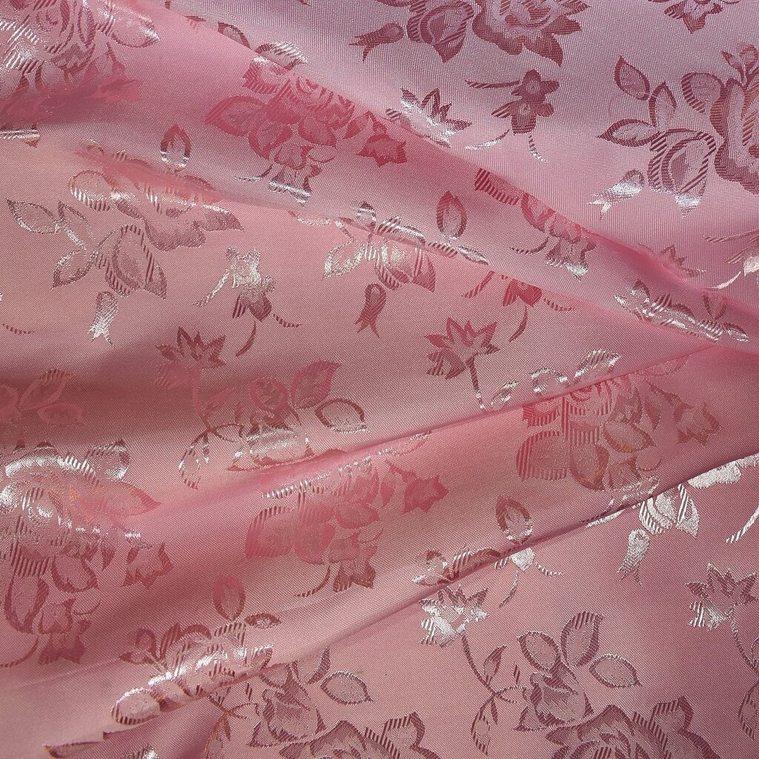 Жаккард ткань розовый