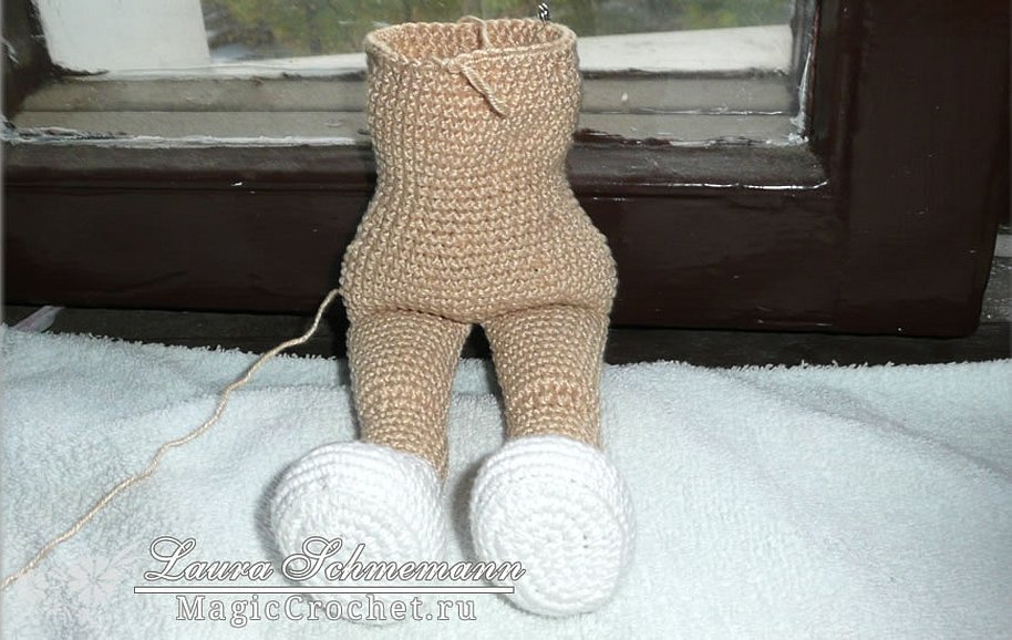 Ножки для вязаной куклы крючком